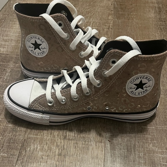 Converse Gold Sparkle High-Tops - Picture 1 of 4